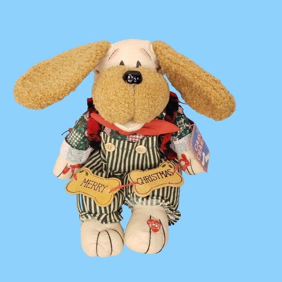 Vintage Christmas Caroling Character Dog Barks Jingle Bells Decor NCE - Picture 1 of 9
